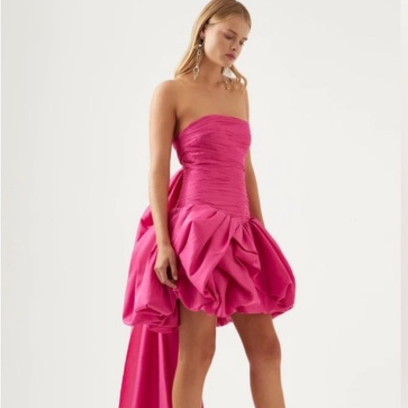 Beautiful Aje Piacere Bubble Hem Mini Dress - FUCHSIA/US 8 - Picture 2 of 5